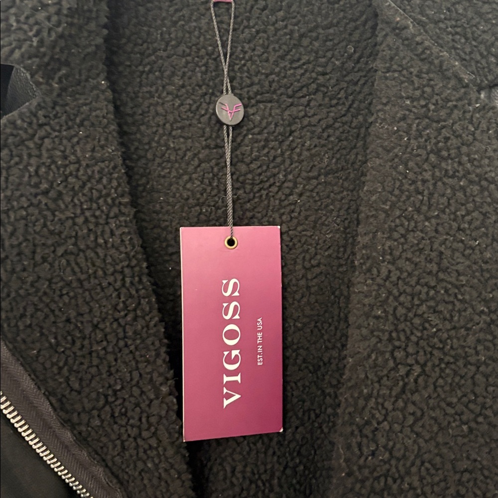 Vigoss Black Faux Leather Shearling Moto Jacket - Picture 5 of 6